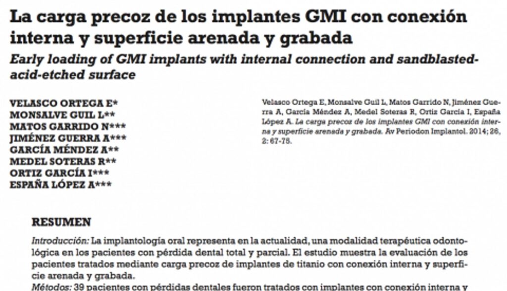 Carga precoce com implantes GMI